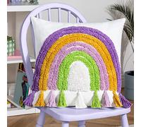 furn. Heya Home Rainbow Tassels Cotton Tufted Feather Rich Filled Cushion