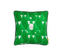 Furn Hide And Seek Santa Printed Piped Velvet Reverse Cushion In Green Green
