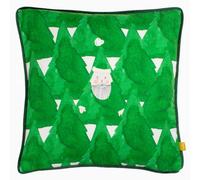 Furn Hide + Seek Santa Claus Cushion Cover - Green/Gold - 43cm x 43cm - Green/Gold - 100% Polyester