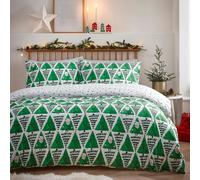 Furn Hide + Seek Santa Claus Duvet Cover Set - Green - 120cm x 150cm - Green - 50% Cotton/50% Polyester