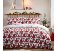 Furn Hide + Seek Santa Claus Duvet Cover Set - Red - 120cm x 150cm - Red - 50% Cotton/50% Polyester