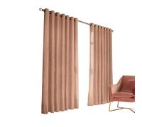 Furn Himalaya Jacquard Design Eyelet Curtains (Pair) - Blush Pink - 168x137cm - Blush Pink - 100% Polyester