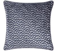Furn Hoem Lanzo Cut Velvet Piped Cushion with Feather Pad - Velvet Piped Trim Zip Closure (Dusk - 45 x 45cm)