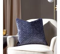 furn. Hoem Lanzo Cut Velvet Piped Feather Filled Cushion - Twin Pack