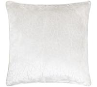 furn. Hoem Malans Cut Velvet Piped Cushion - Luxury Velvet Textured Design Soft Plain Reverse Polyester Filled (Milk - 45 x 45 cm)