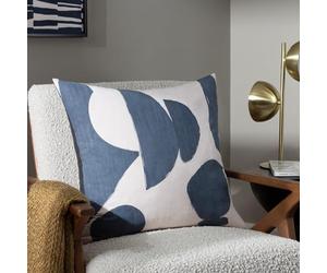 furn. Hoem Meta Abstract Cushion - Soft Cotton Printed Design Knife Edge Trim Polyester Filled (Dusk - 55 x 55 cm)