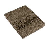 furn. Hoem Morni Woven Fringed Throw - Soft Textured Yarn Blend with Tasselled Trim (Willow - 130 x 180 cm)