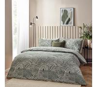 furn. Hoem Nola Abstract Geometric Duvet Cover Set - Super King - Olive