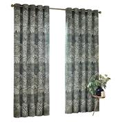 Hoem Nola Abstract Eyelet Curtains In Olive 117 X 183Cm