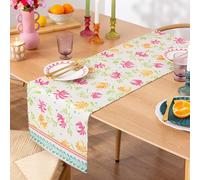 Furn Indoor/Outdoor Table Runner Honeysuckle, Washable Watercolour Floral, Quick-Drying, Multicolour