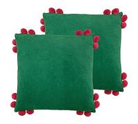 Furn. Hoola Pom-Pom Feather Filled Cushion - Twin Pack,45 x 45cm