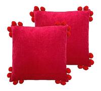 Furn. Hoola Pom-Pom Polyester Filled Cushion - Twin Pack