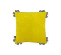 furn. Hoola Polyester Filled Cushion, Cotton, Yellow/Grey