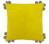 furn. Hoola Polyester Filled Cushion, Cotton, Yellow/Grey