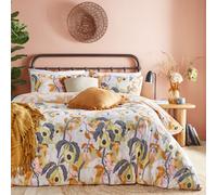 Furn Huerta Tropical Flora Duvet Cover Set in Pale Orange | Size: King Furn Pale Orange King