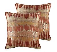 furn. Inca Twin Pack Feather Filled Cushions, Terracotta, 43 x 43cm