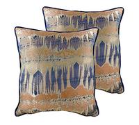 Evans Lichfield Inca Twin Pack Polyester Filled Cushions, Royal, 43 x 43cm