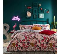 Furn Inked Tattoo Duvet Cover Set - Blush - Double - Blush - 50% Cotton/50% Polyester