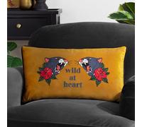 Inked Wild Animal Cushion Furn Gold 30cm x 50cm