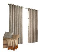 Furn Irwin Woodland Design Ringtop Eyelet Curtains (Pair) - Stone - 168x137cm - Stone - 50% Cotton/50% Polyester