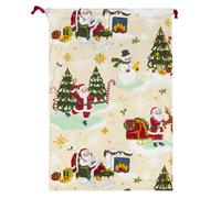 Furn . Jolly Santa Printed Velvet Xmas Sack Multi One Size