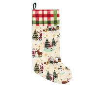 furn. Jolly Santa Printed Velvet Xmas Stocking, Multicolour, 29 x 27cm