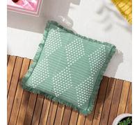 furn. Kadie Indoor/Outdoor Fringed Feather Filled Cushion