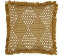 furn. Kadie Square Outdoor/Indoor Fringed Cushion Cover, Gold