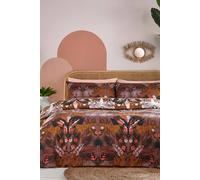 Furn Kaihalu Jungle Animal Floral Reversible Duvet Cover Set In Brown Brown Double