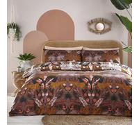 furn. Kaihalulu Duvet Cover Set - Reversible Exotic Tropical Wild Cat Easy Care Bedding (Cocoaberry - King - 230x220cm)