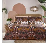 Furn Duvet Cover Set Kaihalu Jungle Animal Floral Reversible Brown Double