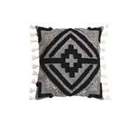 Furn Kalai Geometric Tufted Woven Cotton Cushion In Black Black
