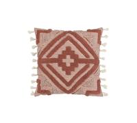 Furn Kalai Geometric Tufted Woven Cotton Cushion In Red Red 45cm x 45cm