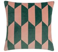 Furn Kalho Jacquard Velvet Cushion Cover - Pink/Green - Pink/Green - 45cm x 45cm