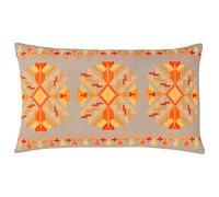 Furn Cushion Kalina - Polyester-Filled, Embroidered Geometric Design - Orange
