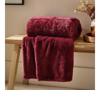 Furn Kallu Faux Fur Throw – Double-sided, Soft Fluffy, Oxford Edge – Berry 150x200cm