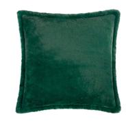 Furn Kallu Faux Fur Cushion Cover - Green - 45cm x 45cm - Green - 100% Polyester