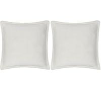 furn. Kallu Faux Fur Cushion Cover - Soft Fluffy Decorative Cushion with Oxford Edge (Ecru - 45x45cm) (Pack of 2)