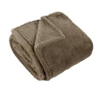 Furn Kallu Faux Fur Double Sided Throw - Mocha - 130cm x 180cm - Mocha - 100% Polyester