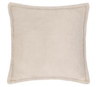 furn. Kallu Faux Fur Polyester Filled Cushion (Natural - 45x45cm) | Soft fluffy faux fur cushion with an Oxford edge and polyester filling