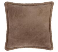 Furn. Kallu Faux Fur Polyester Filled Cushion - Soft Fluffy Decorative Cushion with Oxford Edge (Mocha - 55x55cm)