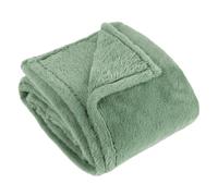 furn. Kallu Faux Fur Throw - Earthy Soft Fluffy Decorative Throw with Oxford Edge (Forest Green - 150x200cm)