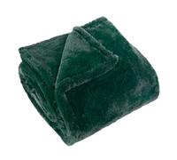 furn. Kallu Faux Fur Throw - Earthy Soft Fluffy Decorative Throw with Oxford Edge (Needle Green - 150x200cm)