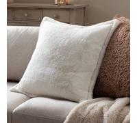 Furn Kallu Plush Faux Fur Cushion In Ecru Ecru 55cm x 55cm