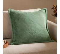 Furn. Kallu Faux Fur Polyester Filled Cushion - Soft Fluffy Decorative Cushion with Oxford Edge (Frost Green - 45x45cm)