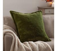 Furn Kallu Reversible Faux Fur Cushion In Olive Olive