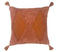 furn. Kantha Polyester Filled Cushion, Cotton, Rust