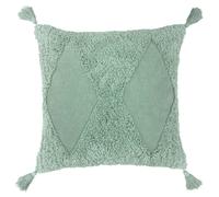Furn Kantha Tufted Diamond Cushion Cover - Eucalyptus - One Size - Eucalyptus - 100% Cotton