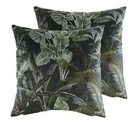 furn. Kibale Leaves Twin Pack Feather Filled Cushions, Multi, 43 x 43cm