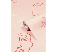Kindred Abstract Printed Wallpaper Furn Pink One Size